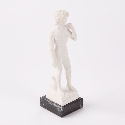 A Michelangelo David Alabaster Sculpture On Marble Base