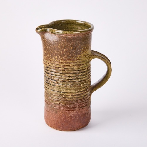 A Textured Ash Glaze Jug by Len Castle