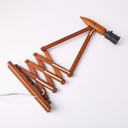 A Vintage Teak Mid-Century Scissor Wall Lamp