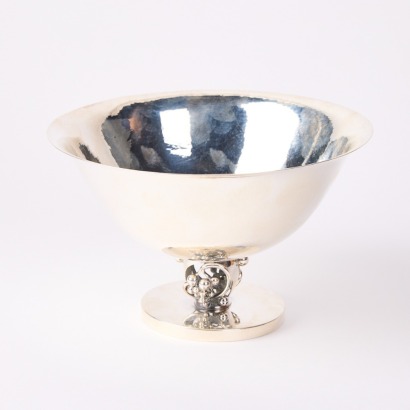 A Large C1960s DGH Danish Sterling Silver Hammered Dish
