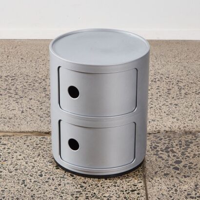 A Silver Kartell Componibili Side Table by Anna Castelli