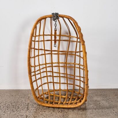 A Vintage Mid-Century Italian Rattan Hanging Chair