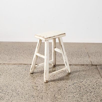 A Rustic White Stool