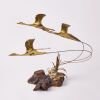 A Curtis Jere Style Sculpture Of Birds On Driftwood