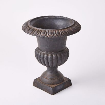 A Cast Iron Garden Urn