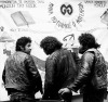 ANS WESTRA untitled (Gang Members with the Mana Motuhake Banner - Protest at Waitangi, Waitangi Day)
