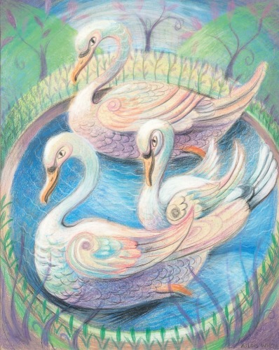 A. LOIS WHITE Three Swans