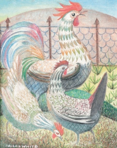 A. LOIS WHITE Rooster and Chickens