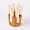 A Habitat Test Tube Ceramic And Wood Vase