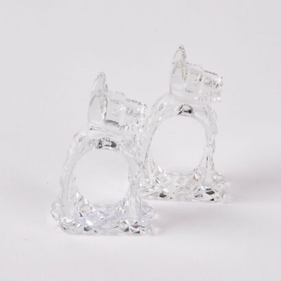 A Pair Of Cut Crystal Scottie Dog Napkin Holders