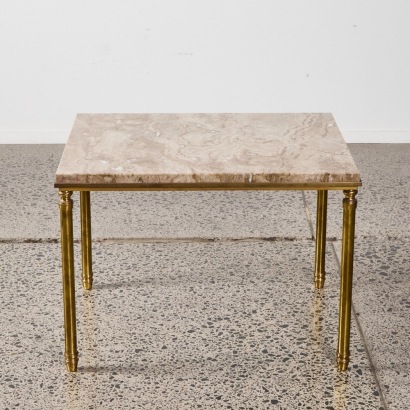 A Vintage Marble & Brass Side Table