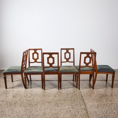 A Set of Six Upholstered Dining Chairs