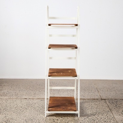 A Wood Ladder Shelving Unit