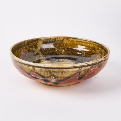 A Dribble Glazed Studio Pottery Bowl