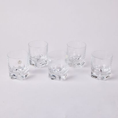 A Set of Five Hoya Crystal Whisky Tumblers