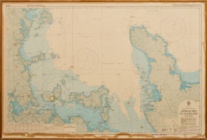 A Framed Print of the 'Approaches to Auckland'