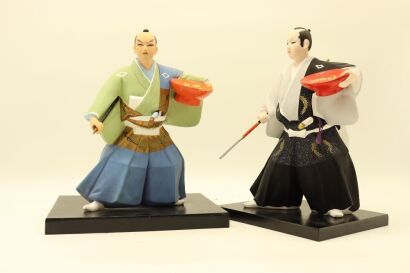 Two Japanese pottery figures
