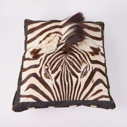 A Zebra Style Upholstered Cushion