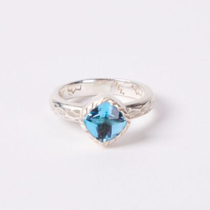 A Sterling Silver Topaz Ring