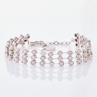 18ct White Gold, 4.79ct Diamond Gate Bracelet