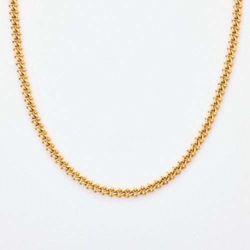 18ct Yellow Gold, 62cm Italian Made, Fancy Hollow Link Chain