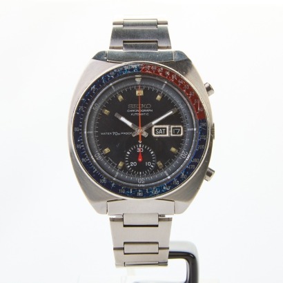 Rare, Stainless Steel Seiko 6139-6000 Proof-Proof "Cevert" Chronograph Mechanical Wristwatch, circa 1970