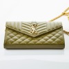 Yves Saint Laurent, Khaki Matelasse Leather Medium Envelope Chain Bag - 2