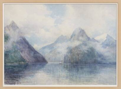 WILLIAM MENZIES GIBB Lake Scene with Boat