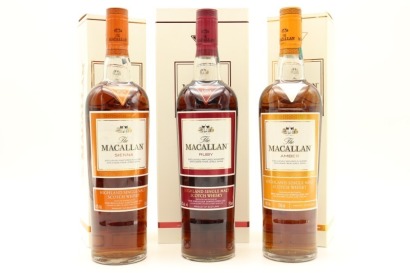 (1) The Macallan 1824 Series 'Sienna, Ruby & Amber' Single Malt Scotch Whisky Collection, 3 Bottles Sold as One Lot (GB)