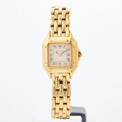 18ct Yellow Gold, 24mm Cartier Santos Panthère Quartz Wristwatch