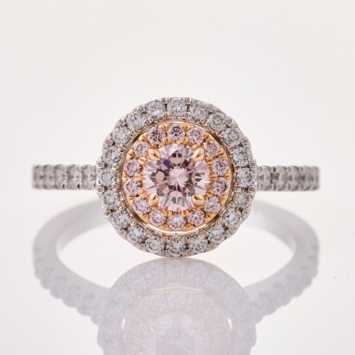 18ct White / Rose Gold, .32ct Fancy Pink / .57ct Diamond Ring