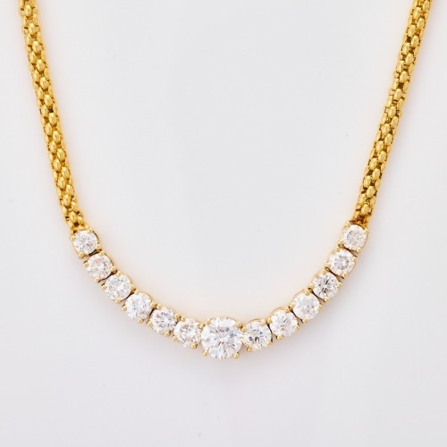 Fope, 18ct Yellow Gold, Modern Necklace with 10.43ct Diamond Set