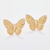14ct Yellow Gold, 6.82ct Diamond Set, Large Butterfly Earrings
