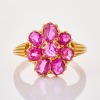 18ct Yellow Gold, Estate, 4.40ct Ruby Flower Ring