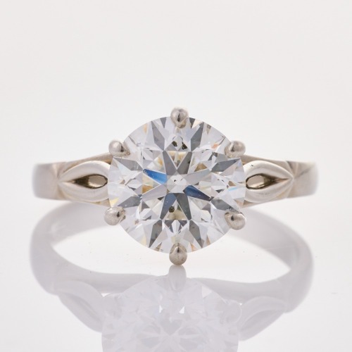 Platinum, Handmade 3.03ct Solitaire Diamond Ring