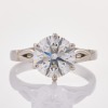 Platinum, Handmade 3.03ct Solitaire Diamond Ring