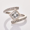 Platinum, 1.70ct Princess Cut / .33ct Diamond Ring