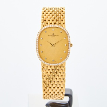 18ct Yellow Gold, Vintage, Baume et Mercier Diamond Quartz Wristwatch, circa 1987