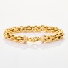 18ct Yellow Gold, Heavy, Modern Bracelet with 1.20ct Diamond Set End Caps