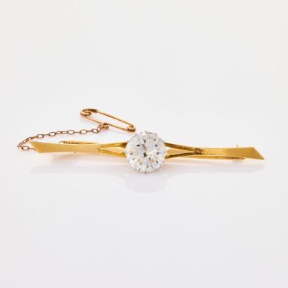 18ct Yellow Gold, Traditional, 5.00ct Diamond Brooch