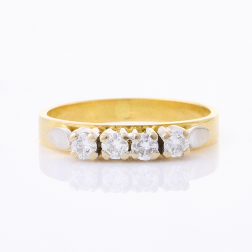 9ct / 18ct Yellow Gold, Modern, .20ct Four Stone Diamond Ring