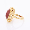 14ct Yellow Gold, Vintage, Oval Rose Cut Carnelian Ring - 2