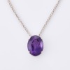 18ct White Gold, 2.84ct Amethyst Pendant with 18ct White Gold, 50cm Adjustable Chain