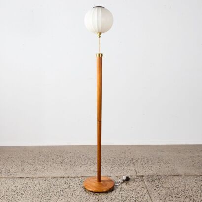 A Mid Century Floor Lamp with George Nelson Onion Skin Shade