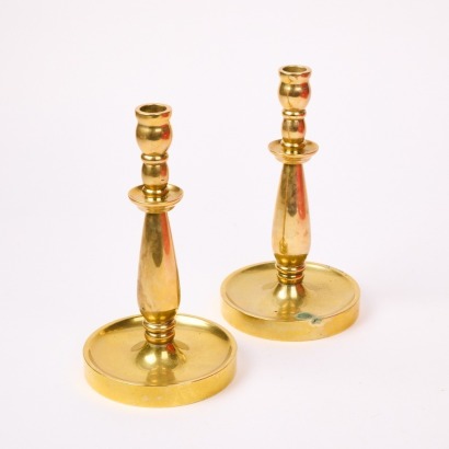 A Pair of Solid Brass Candle Sticks