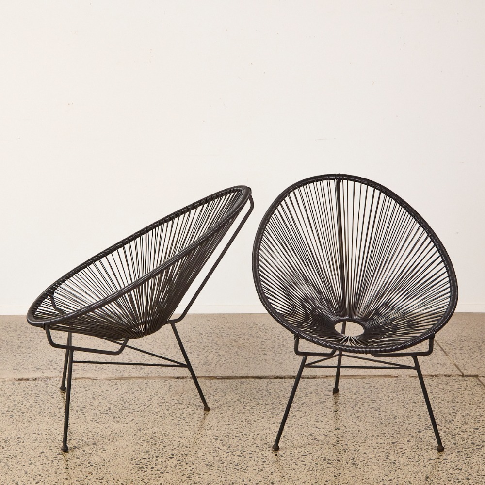 A Pair Of Authentic Black Mexican Acapulco Chairs — free download