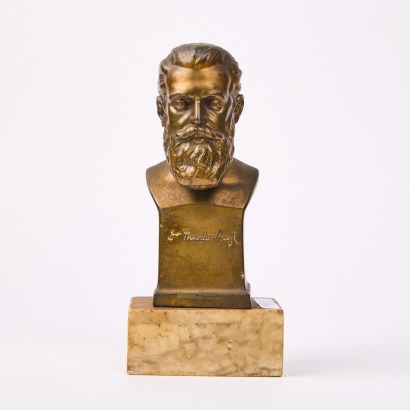 A Brass and Marble Bust of Dr Theodore Hegl by Richard W. Lange c.1923