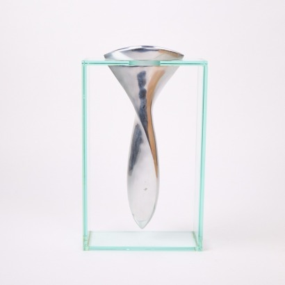 An Aluminium & Glass Vase By Lisa Mori