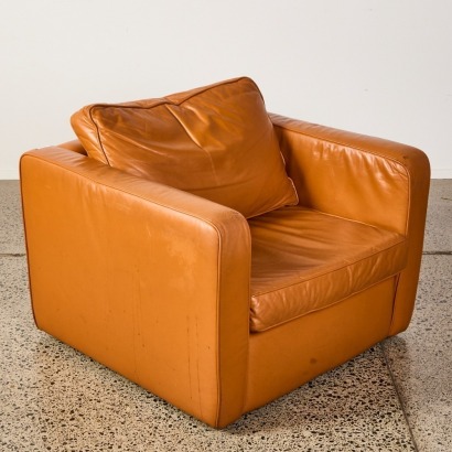 A Tan Leather Club Chair