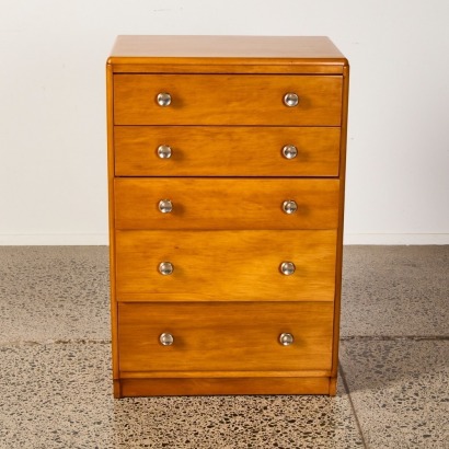 An Art Deco Rimu Tallboy